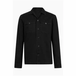 All Saints AllSaints Black Spotter Military Shirt -AllSaints shop unnamed file 2560