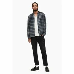 All Saints AllSaints Mettah Grey Long Sleeve Shirt -AllSaints shop unnamed file 2612