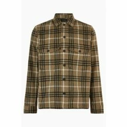 All Saints AllSaints Green Berthold Long Sleeve Shirt