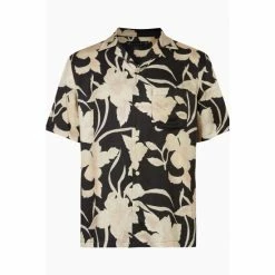 All Saints AllSaints Giardino Black Short Sleeve Shirt -AllSaints shop unnamed file 2629