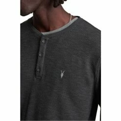 All Saints AllSaints Drucker Henley Grey T-Shirt -AllSaints shop unnamed file 263
