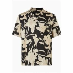 All Saints AllSaints Giardino Black Short Sleeve Shirt -AllSaints shop unnamed file 2630