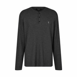 All Saints AllSaints Drucker Henley Grey T-Shirt -AllSaints shop unnamed file 264