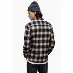 All Saints AllSaints Weedport Long Sleeve Brown Shirt -AllSaints shop unnamed file 2656