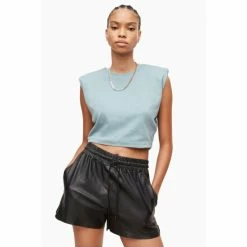 All Saints AllSaints Mika Blue Cropped Tank