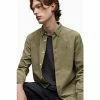 All Saints AllSaints Green Birchwood Long Sleeve Shirt