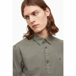 All Saints AllSaints Grey Hawthorne Long Sleeve Shirt -AllSaints shop unnamed file 2681