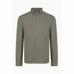All Saints AllSaints Grey Hawthorne Long Sleeve Shirt -AllSaints shop unnamed file 2684