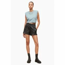 All Saints AllSaints Mika Blue Cropped Tank -AllSaints shop unnamed file 269