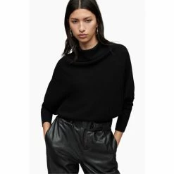 All Saints AllSaints Ridley Black Crop Jumper