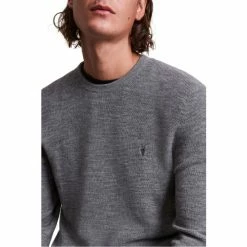 All Saints AllSaints Grey Ivar Merino Crew Jumper -AllSaints shop unnamed file 2818