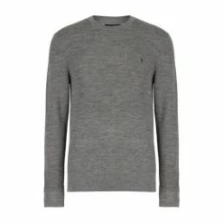 All Saints AllSaints Grey Ivar Merino Crew Jumper -AllSaints shop unnamed file 2819