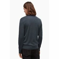 All Saints AllSaints Grey Mode Merino Long Sleeve Polo Shirt -AllSaints shop unnamed file 2855