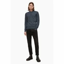All Saints AllSaints Grey Mode Merino Long Sleeve Polo Shirt -AllSaints shop unnamed file 2856