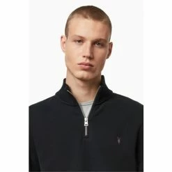 All Saints AllSaints Raven Black Half Zip Jumper -AllSaints shop unnamed file 2886
