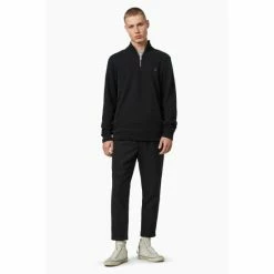 All Saints AllSaints Raven Black Half Zip Jumper -AllSaints shop unnamed file 2887