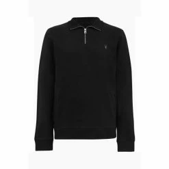 All Saints AllSaints Raven Black Half Zip Jumper -AllSaints shop unnamed file 2888