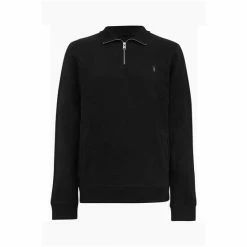All Saints AllSaints Raven Black Half Zip Jumper -AllSaints shop unnamed file 2889