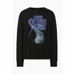 All Saints Black Outsider Crew Jumper