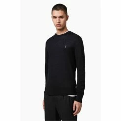 All Saints Black Mode Merino Crew Jumper -AllSaints shop unnamed file 2914
