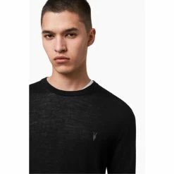 All Saints Black Mode Merino Crew Jumper -AllSaints shop unnamed file 2916