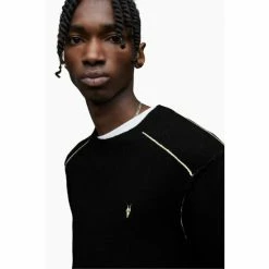 All Saints AllSaints Strike Crew Black Jumper -AllSaints shop unnamed file 2938