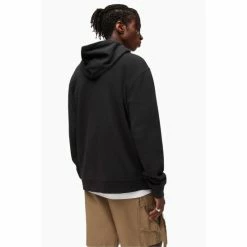 All Saints AllSaints Black Peacenik Hoody Relaxed Fit Long Sleeved Jumper -AllSaints shop unnamed file 2961