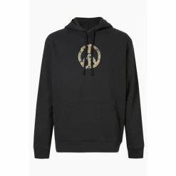 All Saints AllSaints Black Peacenik Hoody Relaxed Fit Long Sleeved Jumper -AllSaints shop unnamed file 2964