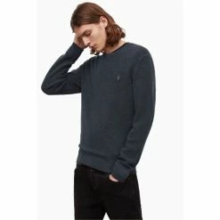 All Saints AllSaints Grey Ivar Merino Crew Jumper -AllSaints shop unnamed file 2993