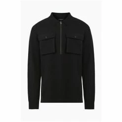 All Saints AllSaints Black Tomas Half Zip Top 1 All Saints AllSaints Black Tomas Half Zip Top -AllSaints shop unnamed file 3001