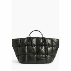 All Saints AllSaints Nadaline Black Quilt Tote Bag