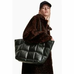 All Saints AllSaints Nadaline Black Quilt Tote Bag -AllSaints shop unnamed file 3296