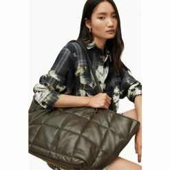 All Saints AllSaints Green Nadaline Quilt Tote 6 All Saints AllSaints Green Nadaline Quilt Tote -AllSaints shop unnamed file 3372