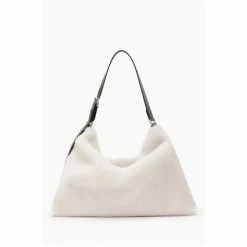 All Saints AllSaints Cream Edbury Shearling Bag -AllSaints shop unnamed file 3389