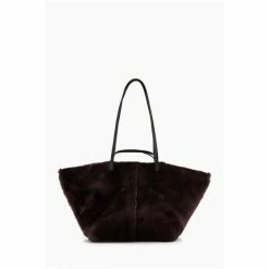 All Saints AllSaints Red Hannah Shearling Tote Bag -AllSaints shop unnamed file 3422