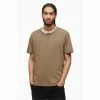 All Saints AllSaints Brown Figure Short Sleeve Henley T-Shirt