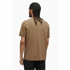 All Saints AllSaints Brown Figure Short Sleeve Henley T-Shirt -AllSaints shop unnamed file 353