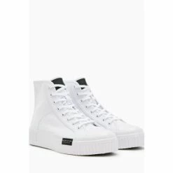All Saints AllSaints White Dana Flatform High Shoes -AllSaints shop unnamed file 3551