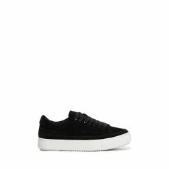 All Saints AllSaints Black Trish Low Top Lace-Up Suede Shoes