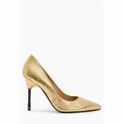 All Saints AllSaints Gold Nova Metallic Court Shoes