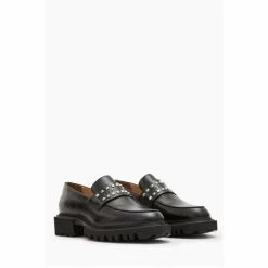 All Saints AllSaints Lola Black Stud Loafers -AllSaints shop unnamed file 3666