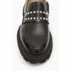 All Saints AllSaints Lola Black Stud Loafers -AllSaints shop unnamed file 3668