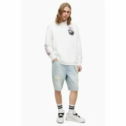 All Saints White Layback Pullover Hoodie -AllSaints shop unnamed file 3754