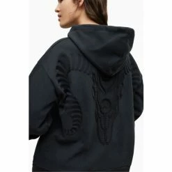 All Saints AllSaints Black Cornu Rihan Hoodie -AllSaints shop unnamed file 3768