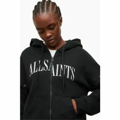 All Saints AllSaints Black Amphia Hoodie -AllSaints shop unnamed file 3778