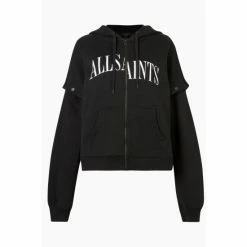 All Saints AllSaints Black Amphia Hoodie -AllSaints shop unnamed file 3781