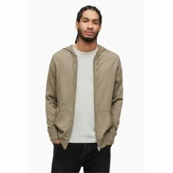 All Saints AllSaints Green Mode Merino Zip Hoodie