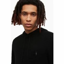 All Saints Black Ivar Merino Hoodie -AllSaints shop unnamed file 3822