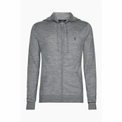 All Saints AllSaints Grey Mode Merino Zip Hoodie -AllSaints shop unnamed file 3839