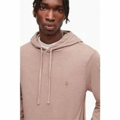 All Saints Pink Ossage Pullover Hoodie -AllSaints shop unnamed file 3845